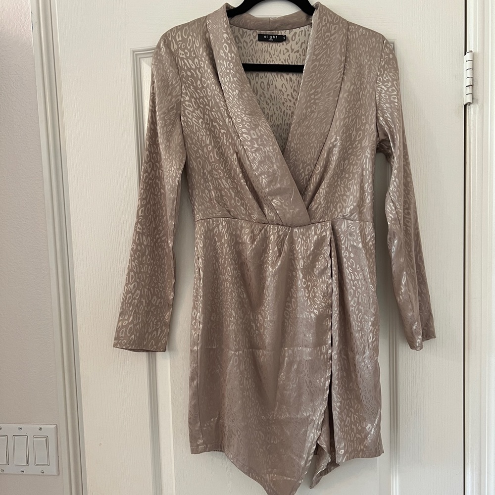 Eight Paris- Champagne Cheetah Print Dress